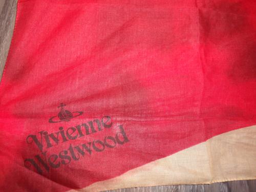 Foulard Vivienne Westwood  beige rouge et bleu