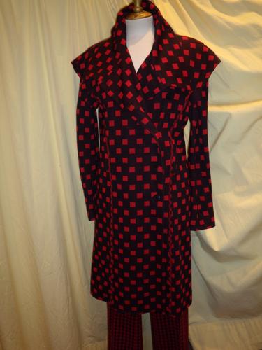 Rykiel suit coat with pants in black and red S.42.