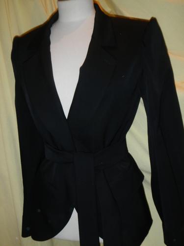 Yves Saint Laurent jacket black wool gabardine. S.38