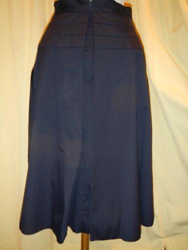 Prada skirt pleated cotton navy T.36