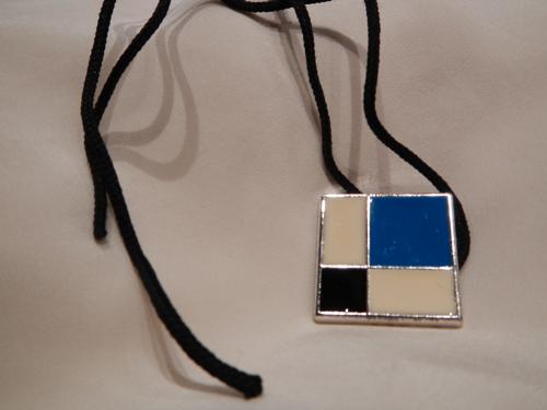 YSL necklace enamel blue white black